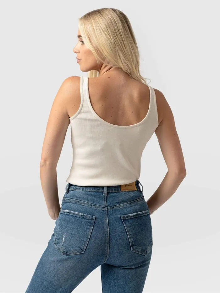 Rib Cami 8211 Cream Cream Women Saint And Sofia TShirts and Tanks