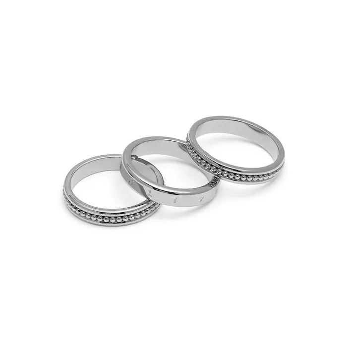 Rings Women Olivia Burton Ever Stacked Silver Tone Rings S