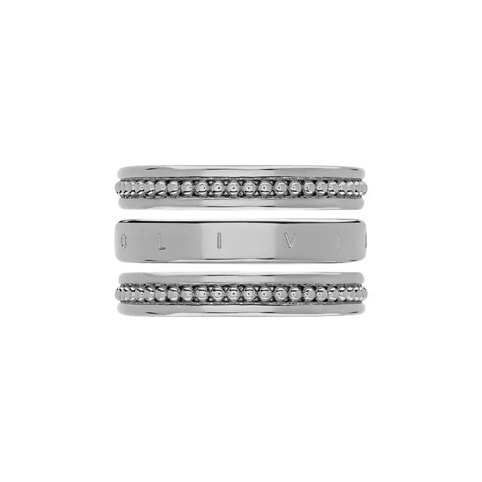 Rings Women Olivia Burton Ever Stacked Silver Tone Rings S