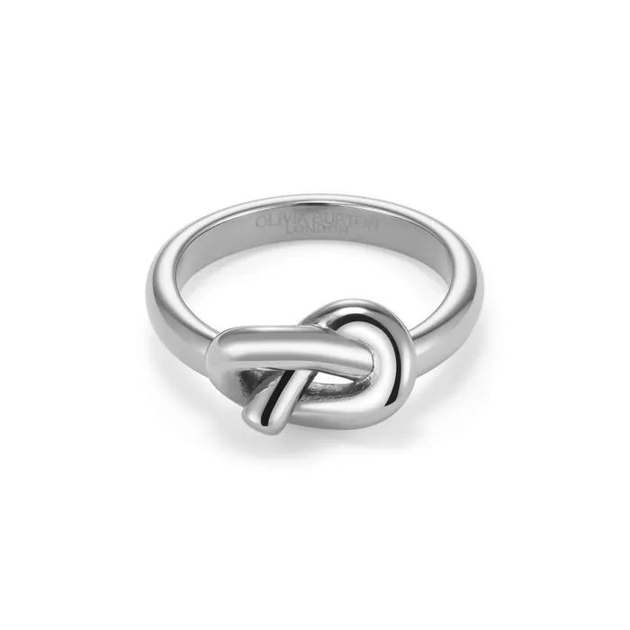 Rings Women Olivia Burton Lovers Knot Silver Tone Ring S