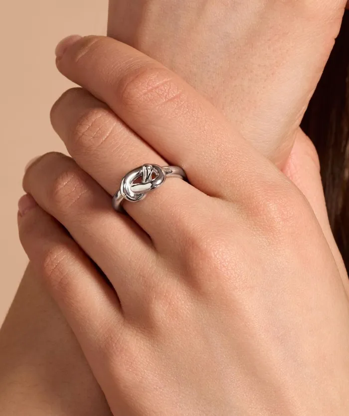 Rings Women Olivia Burton Lovers Knot Silver Tone Ring S