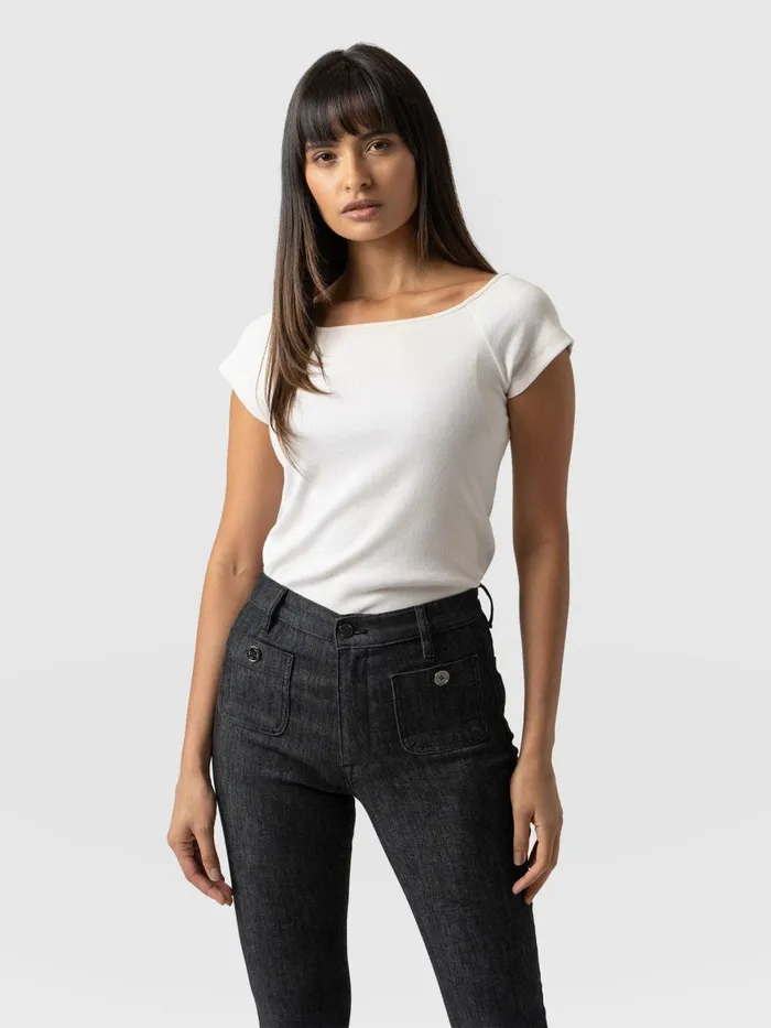 Riviera Tee 8211 Cream Cream Women Saint And Sofia TShirts and Tanks