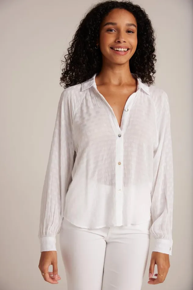 Round Hem Bishop Sleeve Shirt 8211 White Women Bella Dahl Long Sleeve