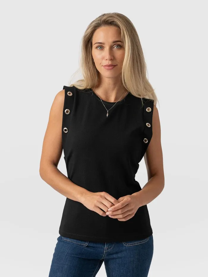 Rowan Tee 8211 Black Eyelet Black Eyelet Women Saint And Sofia TShirts and Tanks Rowan Tee 8211 Black Eyelet Black Eyelet Women Saint And Sofia TShirts and Tanks