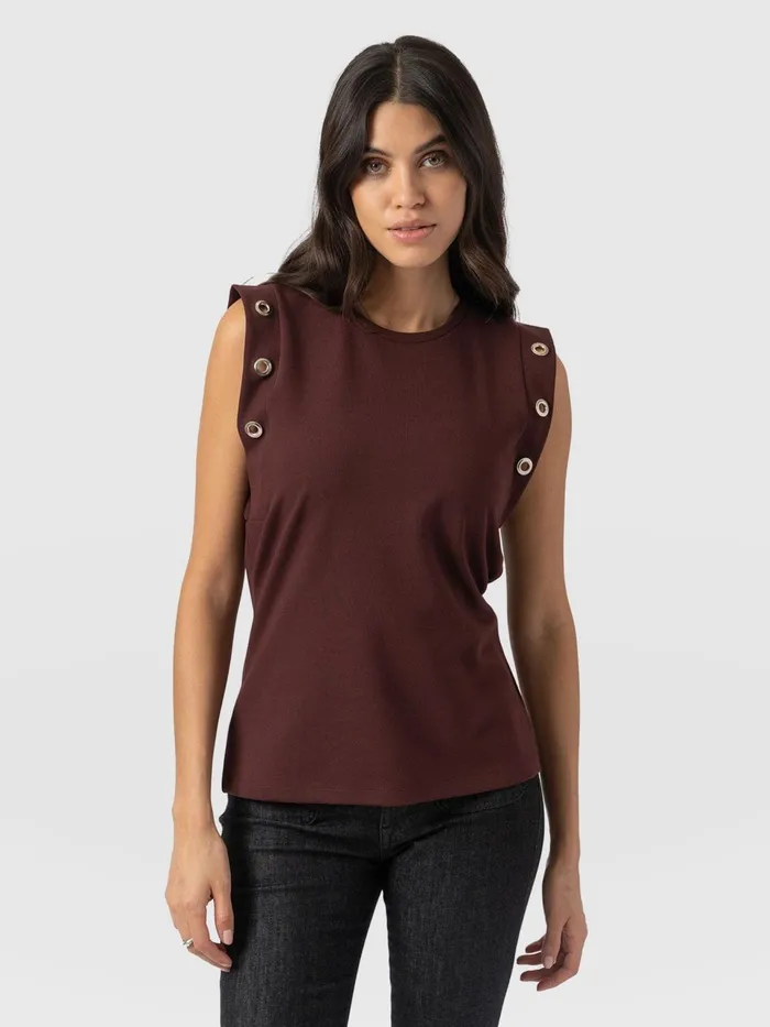 Rowan Tee 8211 Maroon Eyelet Maroon Eyelet Women Saint And Sofia TShirts and Tanks Rowan Tee 8211 Maroon Eyelet Maroon Eyelet Women Saint And Sofia TShirts and Tanks