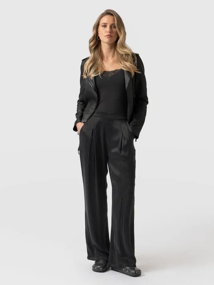 Rowan Wide Leg Pant 8211 Black Black Women Saint And Sofia Pants