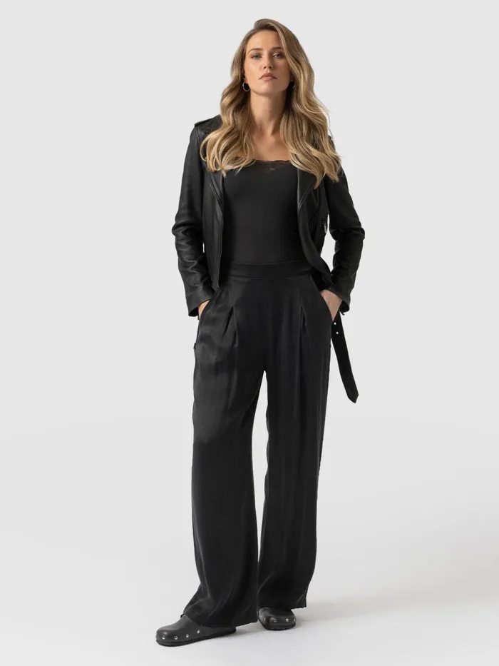 Rowan Wide Leg Pant 8211 Black Black Women Saint And Sofia Pants