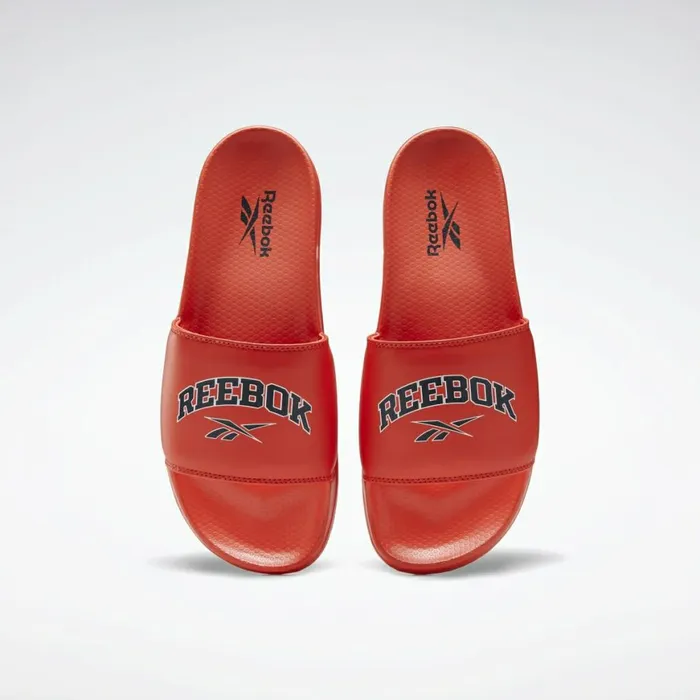 Sandals MensWomens Reebok Classic Slide Orange Vector Navy White