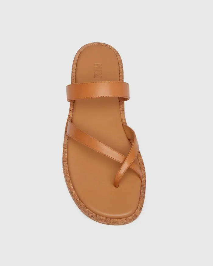 Sandals Women PAIGE Dianne Sandal 8211 Cognac Leather Sandals Women PAIGE Dianne Sandal 8211 Cognac Leather