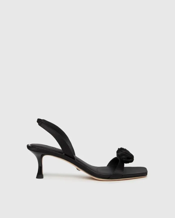 Sandals Women PAIGE Eva Sandal 8211 Black Satin