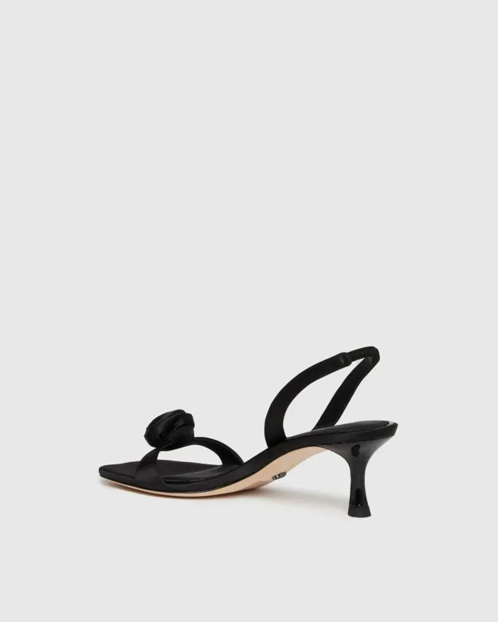 Sandals Women PAIGE Eva Sandal 8211 Black Satin Sandals Women PAIGE Eva Sandal 8211 Black Satin