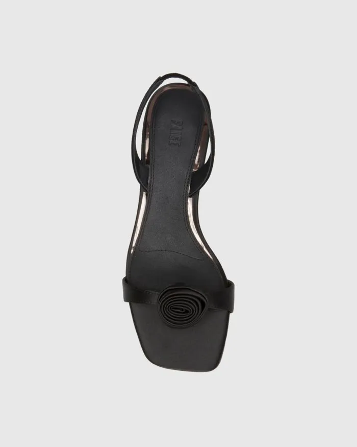 Sandals Women PAIGE Eva Sandal 8211 Black Satin Sandals Women PAIGE Eva Sandal 8211 Black Satin