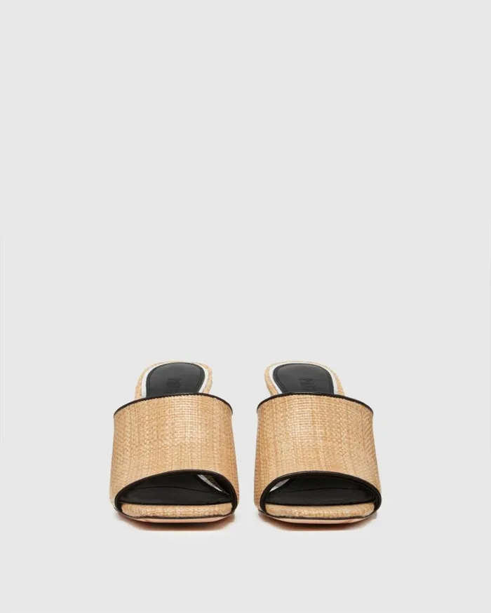 Sandals Women PAIGE Louise Sandal 8211 NaturalBlack Raffia Sandals Women PAIGE Louise Sandal 8211 NaturalBlack Raffia