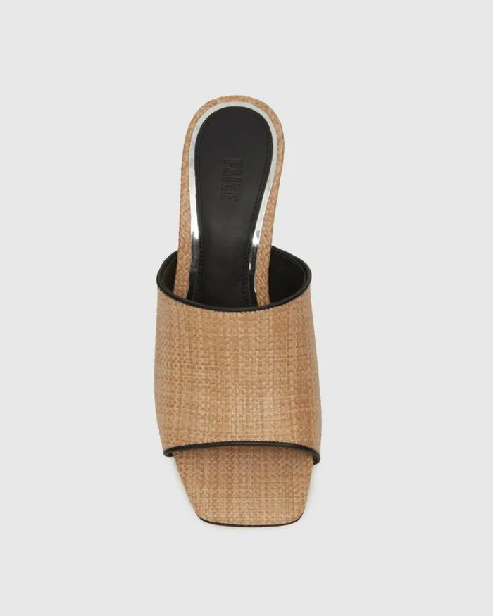 Sandals Women PAIGE Louise Sandal 8211 NaturalBlack Raffia Sandals Women PAIGE Louise Sandal 8211 NaturalBlack Raffia
