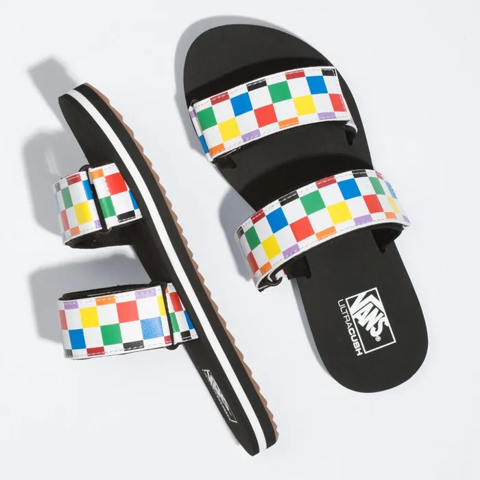 Sandals Women Vans Cayucas Slide Rainbow Checkerboardblack Sandals Women Vans Cayucas Slide Rainbow Checkerboardblack