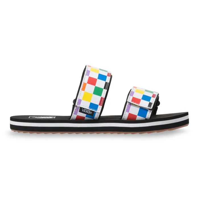 Sandals Women Vans Cayucas Slide Rainbow Checkerboardblack Sandals Women Vans Cayucas Slide Rainbow Checkerboardblack