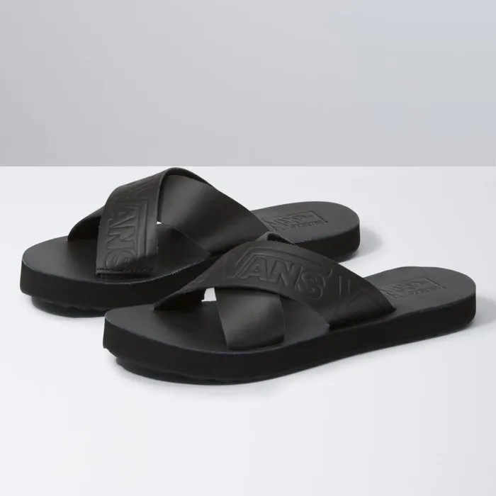 Sandals Women Vans Cross Strap Blackblack