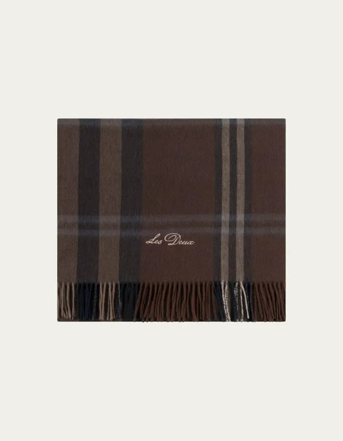 Scarves Men Les Deux Les Deux Check Wool Scarf 8211 Coffee BrownLight Grey Melange Scarves Men Les Deux Les Deux Check Wool Scarf 8211 Coffee BrownLight Grey Melange