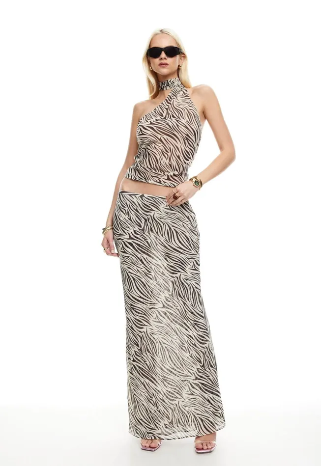 Sets and Coords Women Lioness Fashion ENDLESS MAXI SKIRT Zebra
