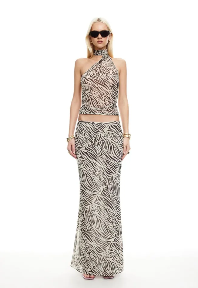 Sets and Coords Women Lioness Fashion ENDLESS MAXI SKIRT Zebra