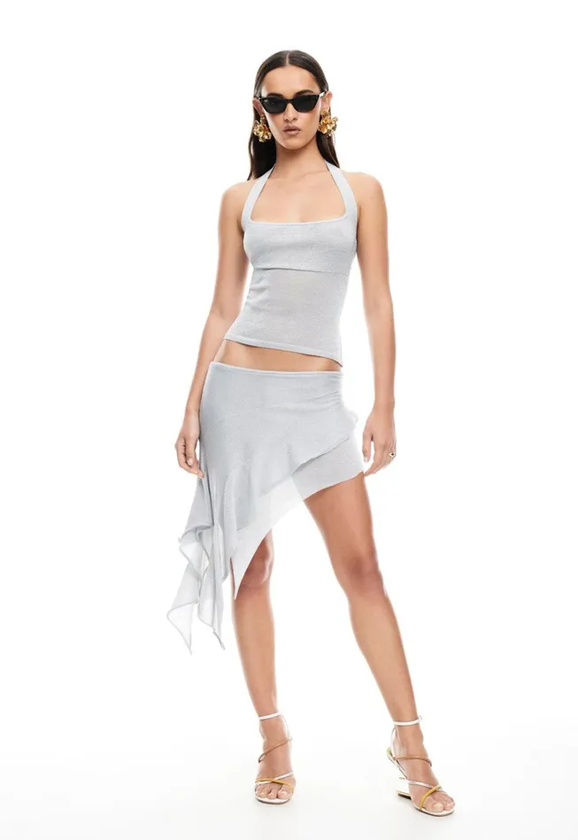 Sets and Coords Women Lioness Fashion PALISADES MINI SKIRT Silver