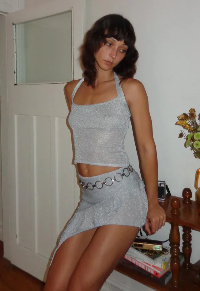Sets and Coords Women Lioness Fashion PALISADES MINI SKIRT Silver Sets and Coords Women Lioness Fashion PALISADES MINI SKIRT Silver