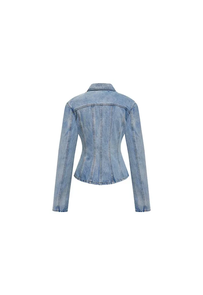 Sets and Coords Women Lioness Fashion RIDER DENIM JACKET Light Denim Sets and Coords Women Lioness Fashion RIDER DENIM JACKET Light Denim