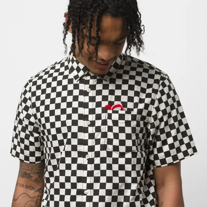Shirts and Flannels Men Vans Cypress Checker Buttondown Shirt Blackwhitecaps
