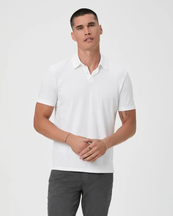 Shirts Men PAIGE Burke Polo Shirt 8211 Fresh White