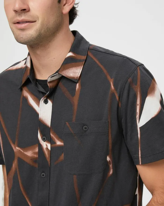 Shirts Men PAIGE Tillman Shirt 8211 Black Cinnamon Multi Shirts Men PAIGE Tillman Shirt 8211 Black Cinnamon Multi