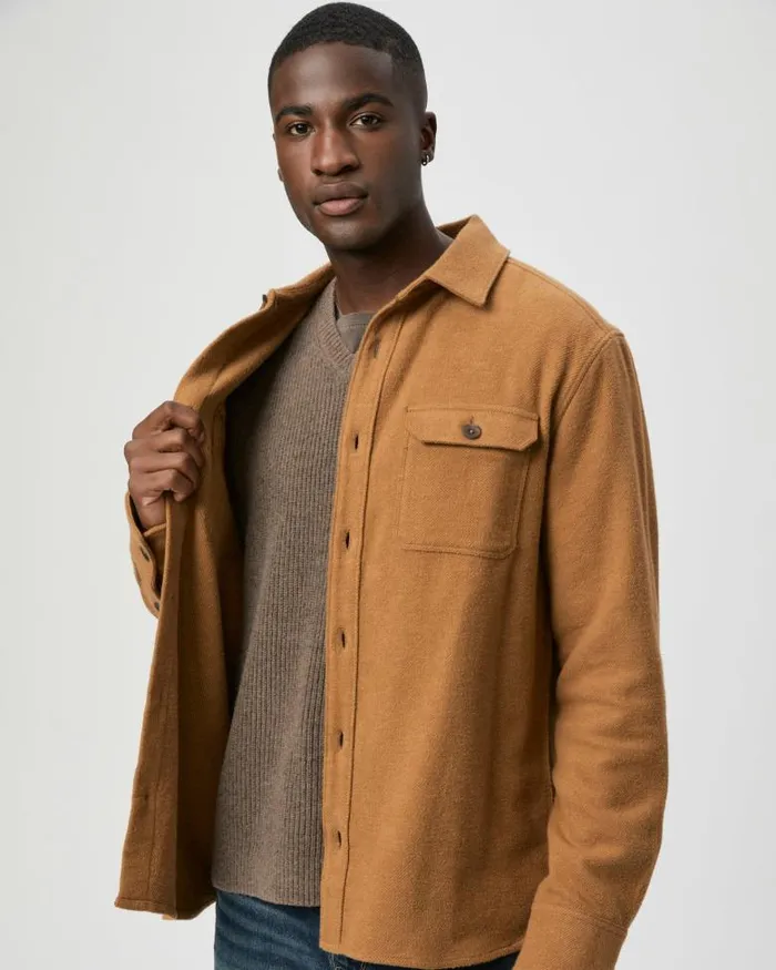 Shirts Men PAIGE Wilbur Overshirt 8211 Golden Oak