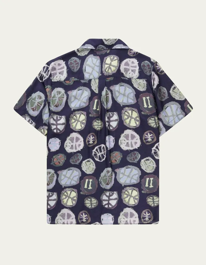 ShirtsOvershirts Men Les Deux Artist AOP SS Shirt 8211 Dark NavyMulticolor AOP