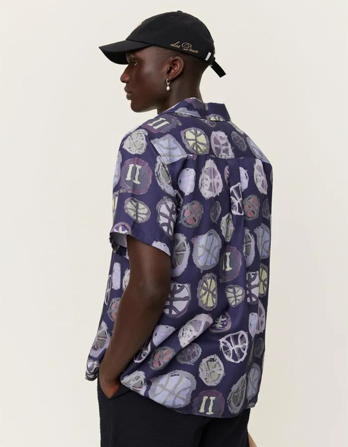 ShirtsOvershirts Men Les Deux Artist AOP SS Shirt 8211 Dark NavyMulticolor AOP