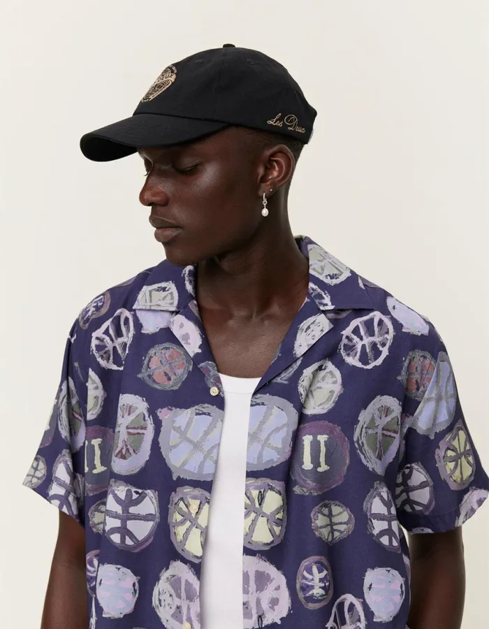 ShirtsOvershirts Men Les Deux Artist AOP SS Shirt 8211 Dark NavyMulticolor AOP