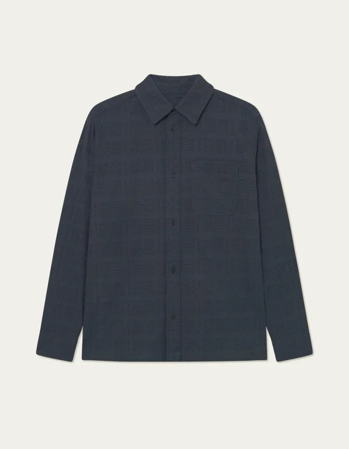 ShirtsOvershirts Men Les Deux Charlie LS Shirt 8211 Dark Navy