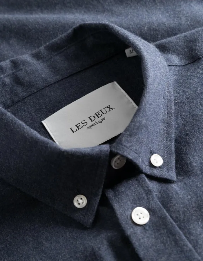 ShirtsOvershirts Men Les Deux Desert Reg Shirt 8211 Dark Navy Melange