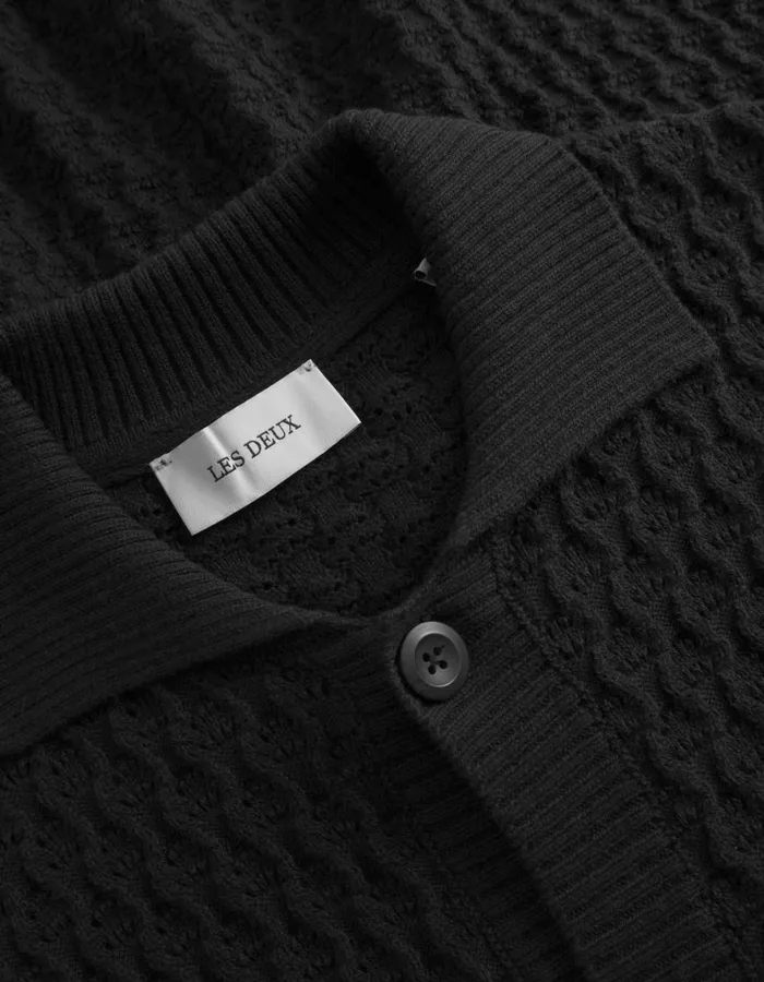 ShirtsOvershirts Men Les Deux Gespertus SS Knit Shirt 8211 BlackBlack