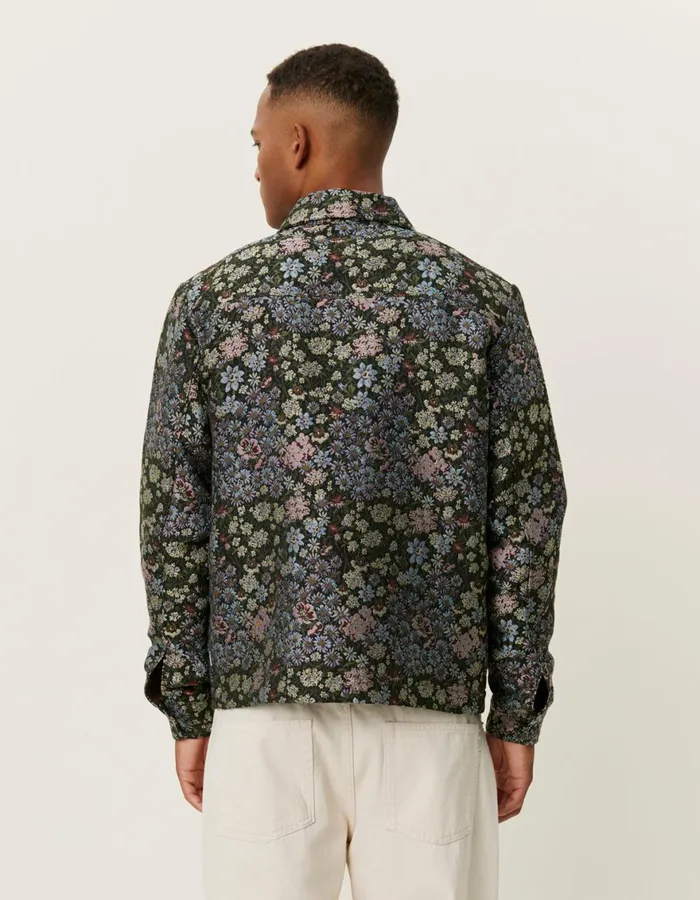 ShirtsOvershirts Men Les Deux Jaiden Jacquard Overshirt 8211 RosinChive Green