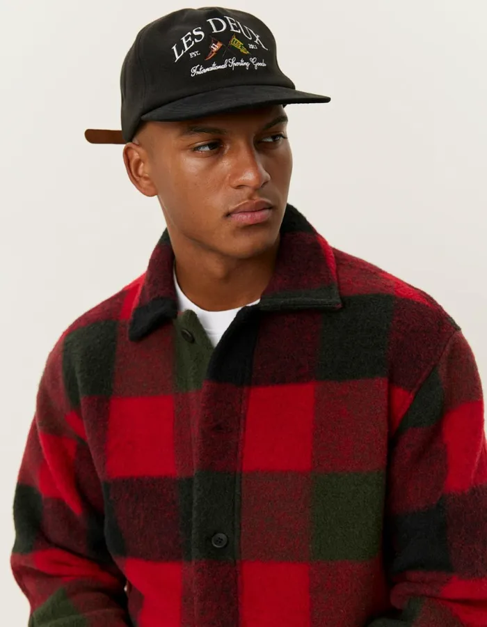 ShirtsOvershirts Men Les Deux Jermaine Overshirt 8211 RosinSalsa Red