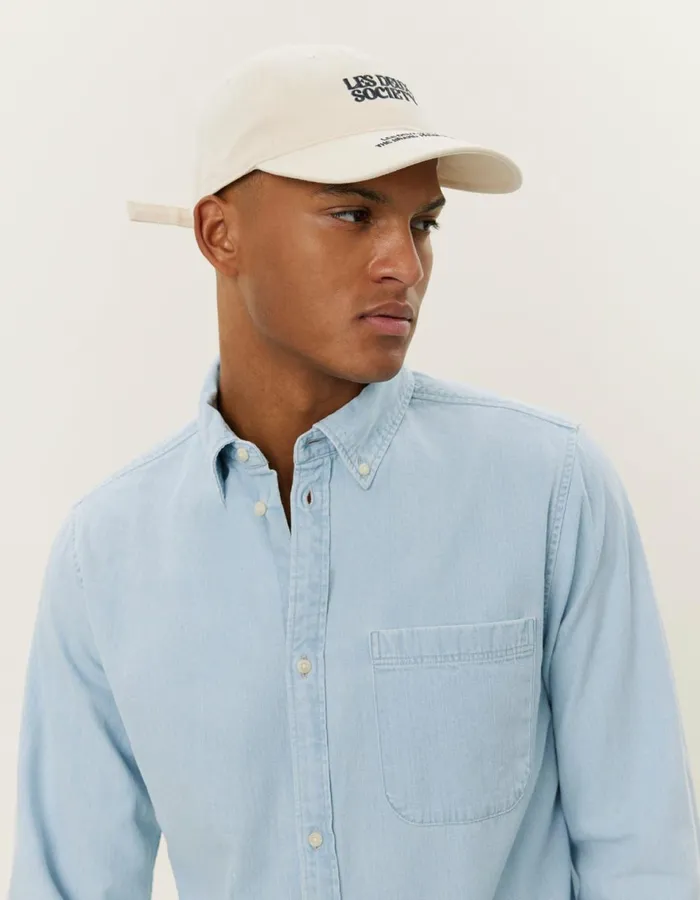 ShirtsOvershirts Men Les Deux Kash Denim Shirt 8211 Light Blue Wash