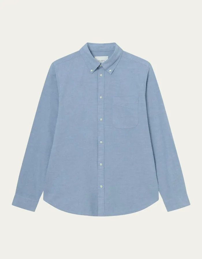 ShirtsOvershirts Men Les Deux Kent Chambray Shirt 8211 Washed Denim Blue