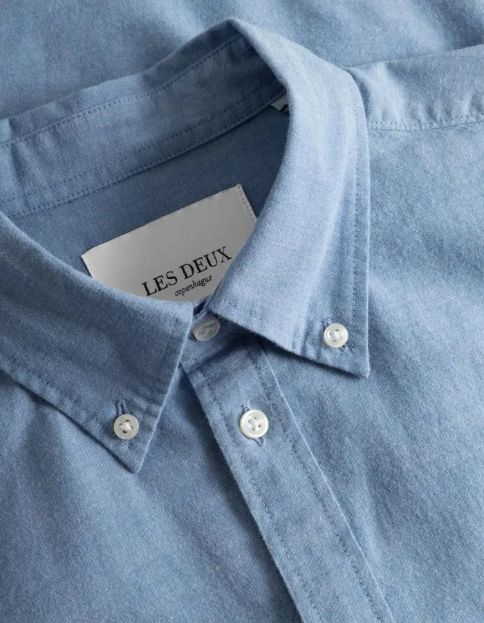 ShirtsOvershirts Men Les Deux Kent Chambray Shirt 8211 Washed Denim Blue