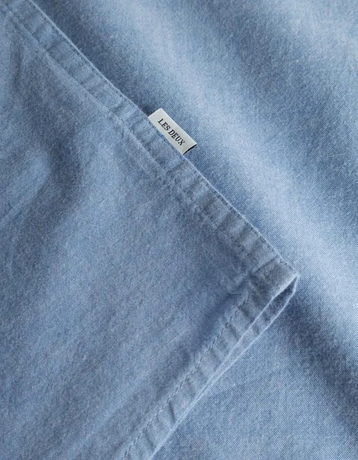 ShirtsOvershirts Men Les Deux Kent Chambray Shirt 8211 Washed Denim Blue