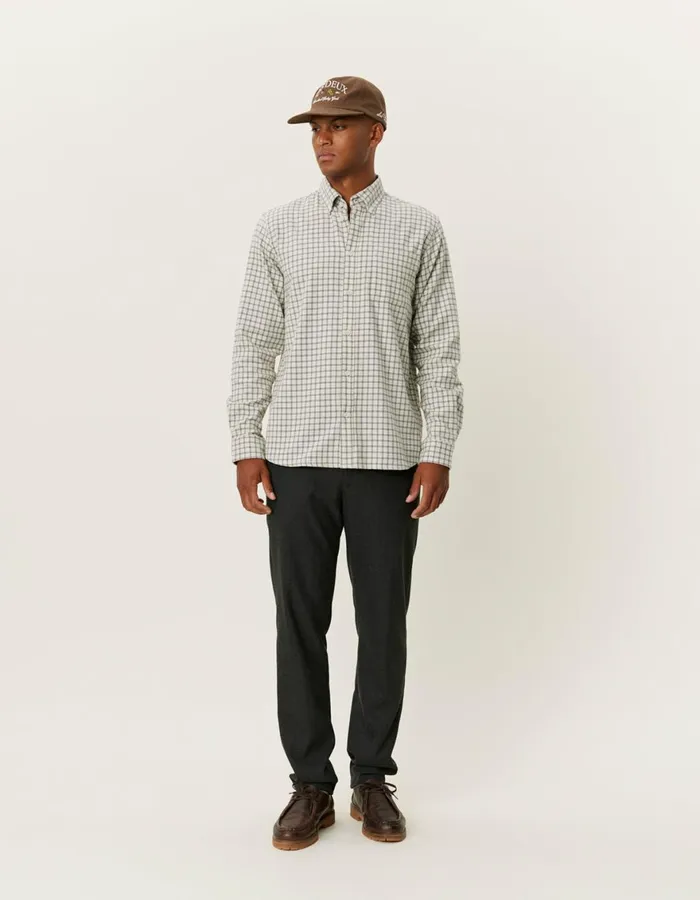 ShirtsOvershirts Men Les Deux Kent Check Shirt 20 8211 IvoryLight Grey Melange