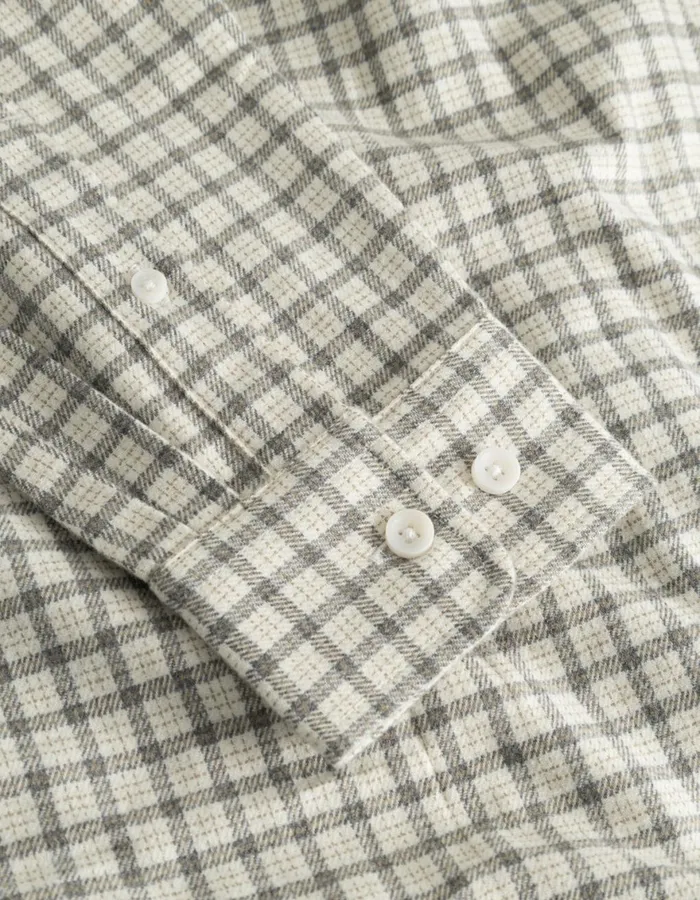ShirtsOvershirts Men Les Deux Kent Check Shirt 20 8211 IvoryLight Grey Melange