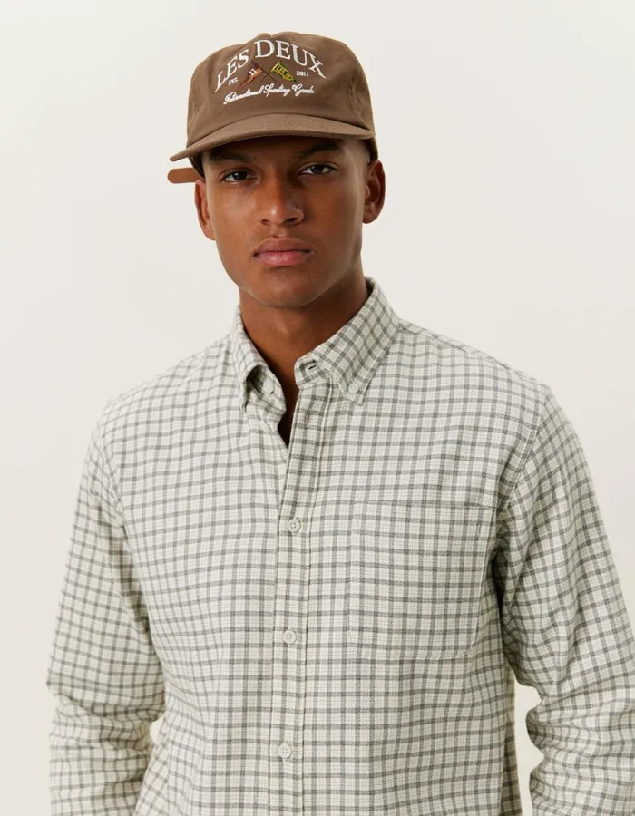 ShirtsOvershirts Men Les Deux Kent Check Shirt 20 8211 IvoryLight Grey Melange