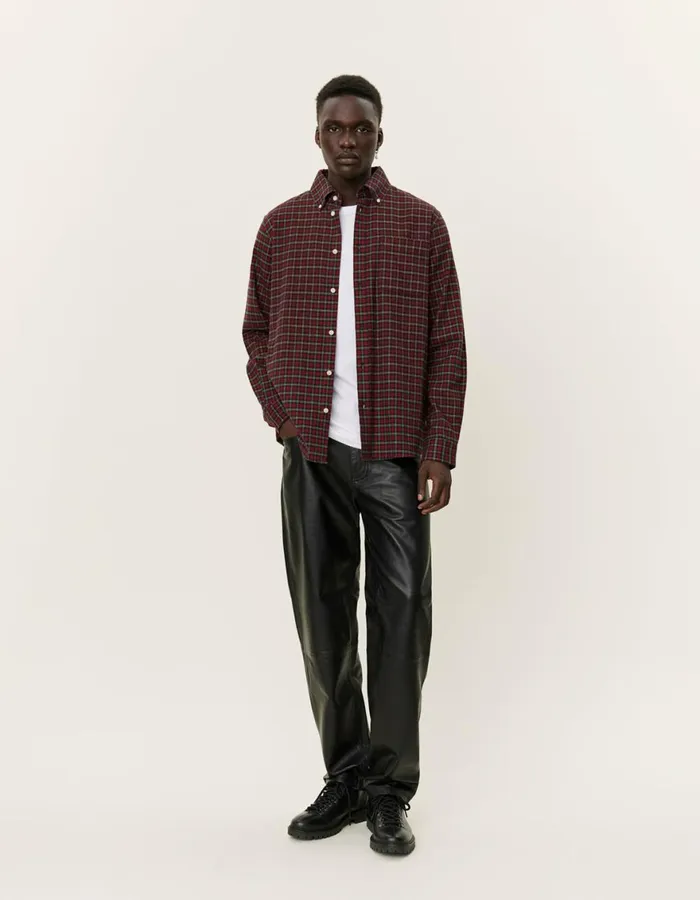 ShirtsOvershirts Men Les Deux Kent Check Shirt 20 8211 RedBlack