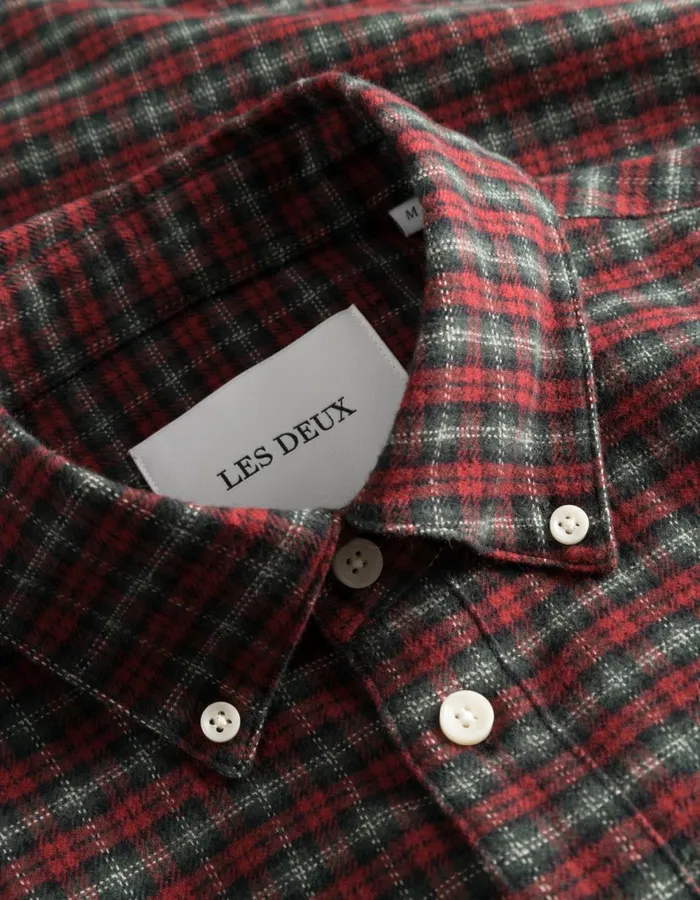 ShirtsOvershirts Men Les Deux Kent Check Shirt 20 8211 RedBlack