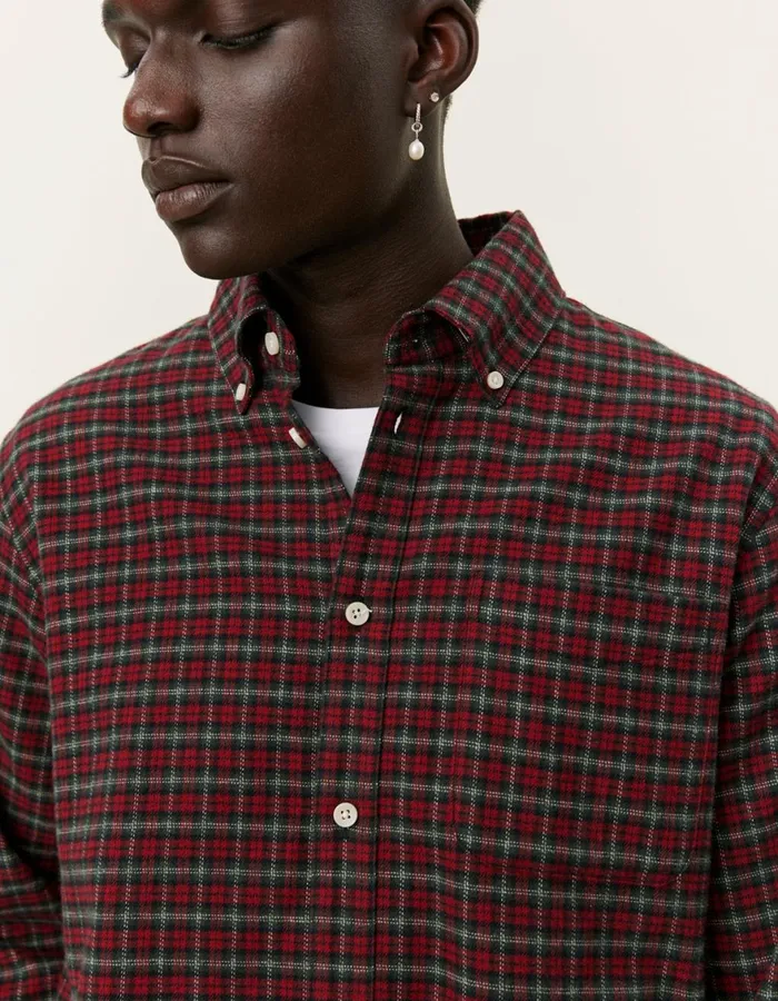 ShirtsOvershirts Men Les Deux Kent Check Shirt 20 8211 RedBlack