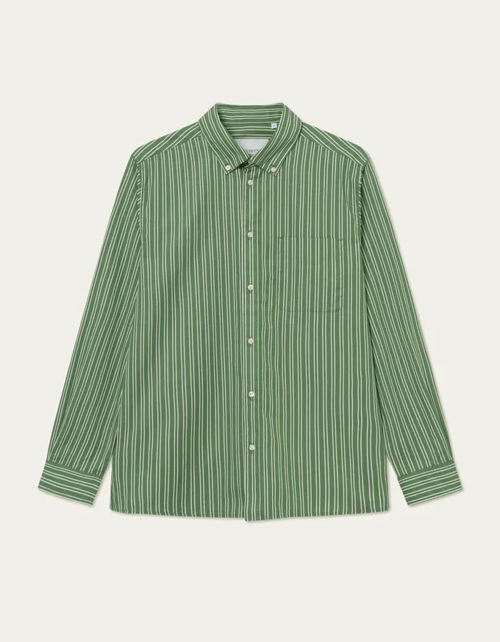 ShirtsOvershirts Men Les Deux Kent Poplin Shirt 8211 Light IvoryVintage Green